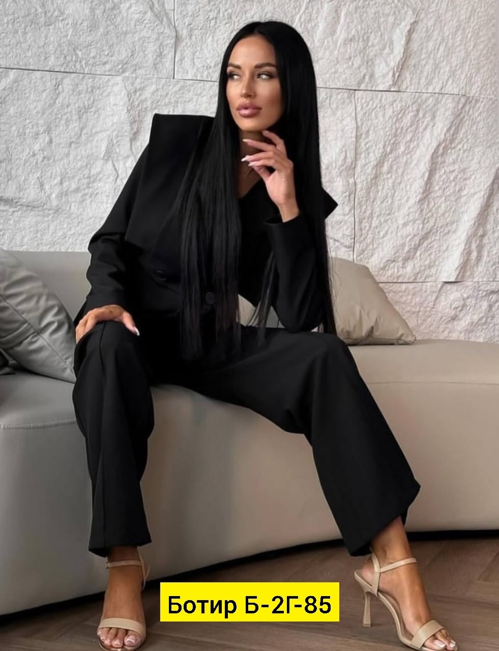 брючный костюм dilana vip 2026 черный,брючный костюм-двойка,женский брючный костюм,брючный костюм,брючный костюм dilanavip 2026 черный двойка черный размер 46-56