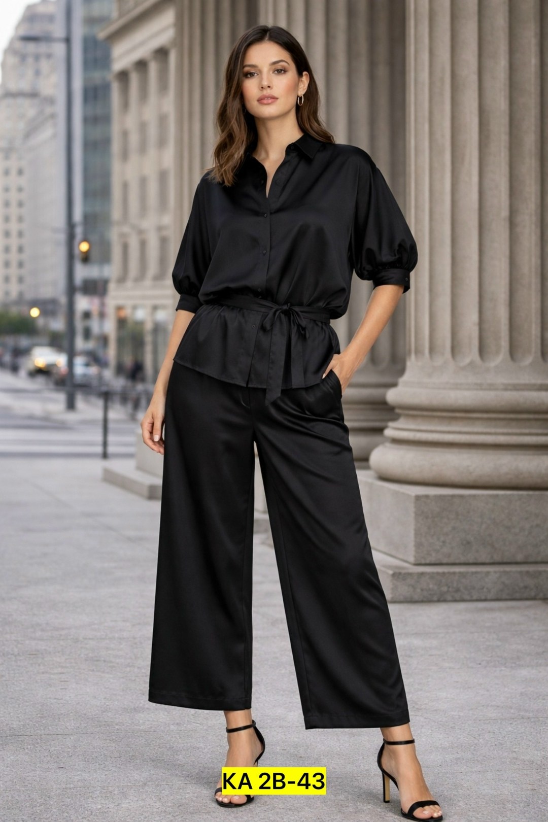 брюки палаццо zarina iconic размер xs (ru 42) бежевый,костюм женский с брюками палаццо,летний костюм с брюками палаццо,широкие брюки,блузка с брюками палаццо