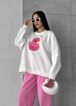 костюм худи,свитшот женская,cвитшот женский оверсайз,костюм оверсайз,свитшот розовый