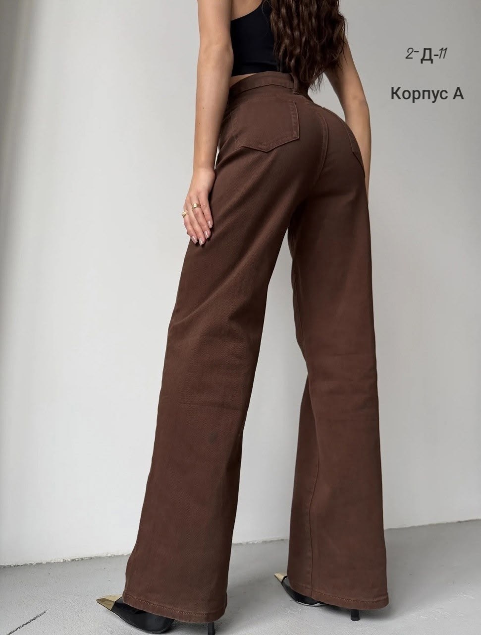 джинсы женский look of young коричневый палаццо,женские коричневые джинсы,коричневые джинсы,коричневые широкие джинсы,джинсы женский