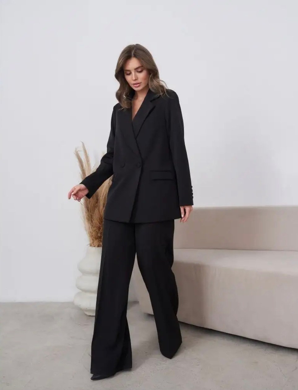 костюм женский брючный,брючные костюмы для женщин,брючный костюм женский оверсайз классический,пиджак женский fly 353 черный 44 ru,костюм женский оверсайз деловой