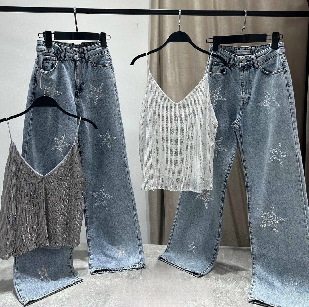 джинсы женские,джинсы женские с высокой посадкой,джинсы брюки,джинсы со звездами,широкие джинсы