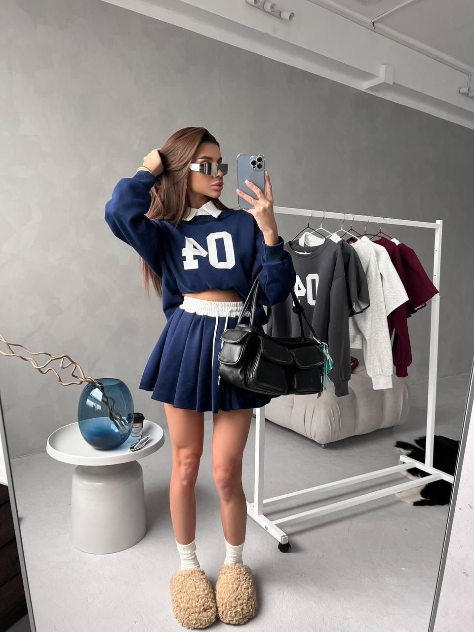 костюм юбка кофта,костюм женский,костюм юбка свитшот,костюм женский с юбкой,повседневный костюм