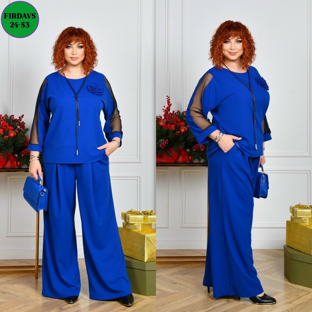 комплект брючный shetti 4055 василек,брючный комплект ninele 6050 василек,костюм брючный нарядный большие размеры allaviя,костюм брючный нарядный большие размеры allaviя 505127464,брючный комплект