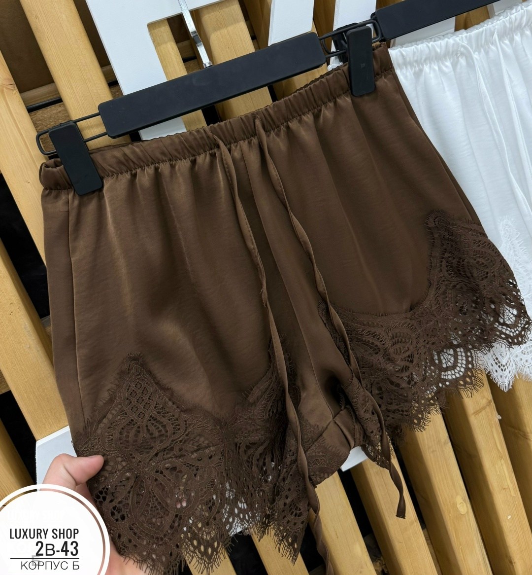 кружевные шорты,атласные шорты женские с кружевом,шелковые шорты с кружевом,женские шорты,шелковые шорты