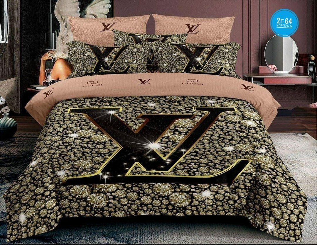 постельное белье луи виттон евро арт. 11148048,постельное белье луи виттон евро,комплект постельного белье евро,комплект постельного белья из серии брендовых производителей ткань; сатин,постельное бел