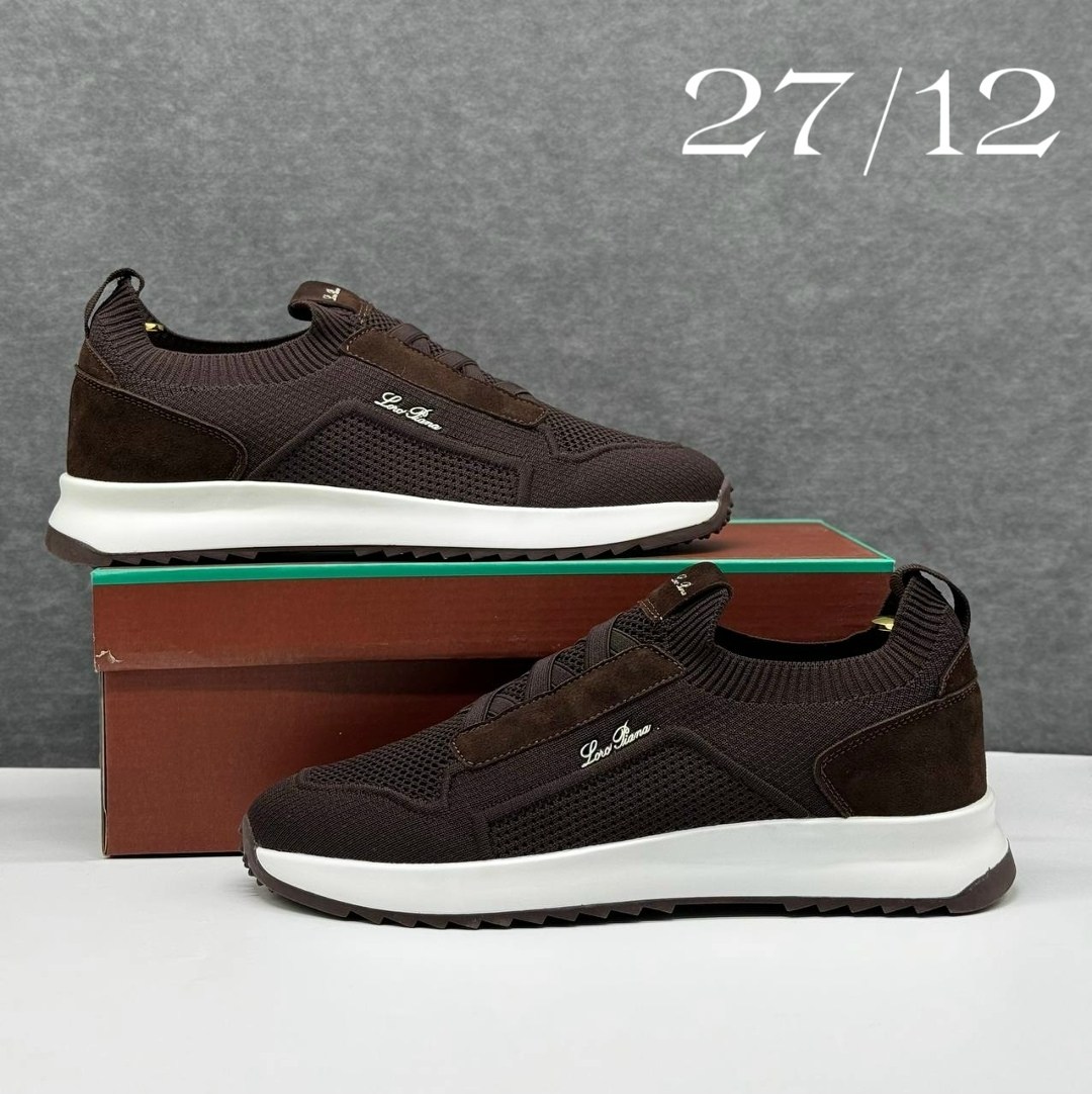 ,кроссовки loro piana,коричневые кроссовки,комбинированные кроссовки,кроссовки мужские коричневые