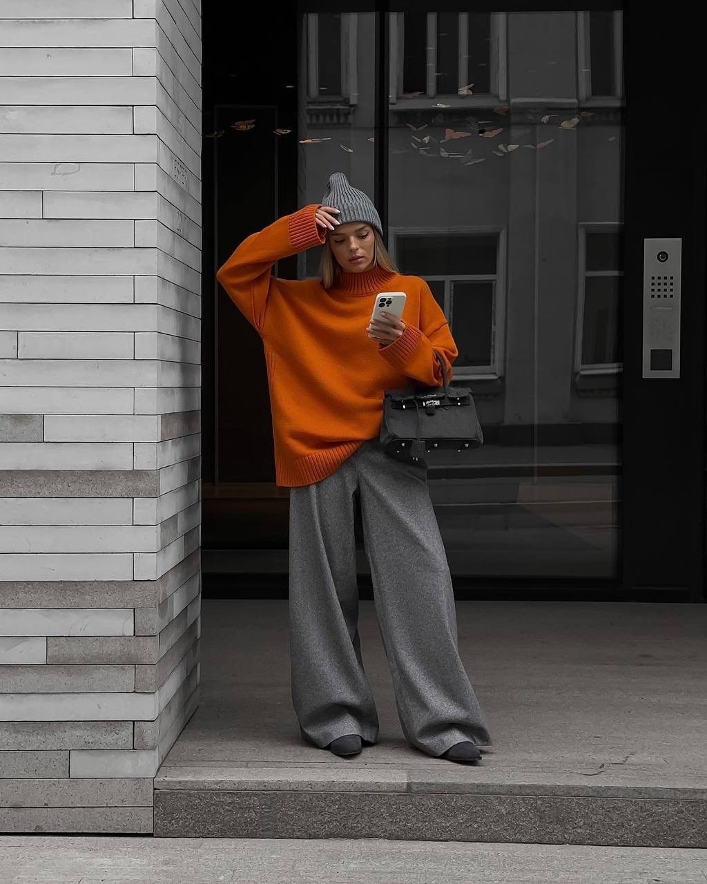 свитер вязаный оверсайз,свитер вязаный джемпер оверсайз арт. 11677956,свитер romgil рв0070-хл1 ярко-оранжевый,свитер madmext оранжевый,свитер женский с горлом в стиле оверсайз