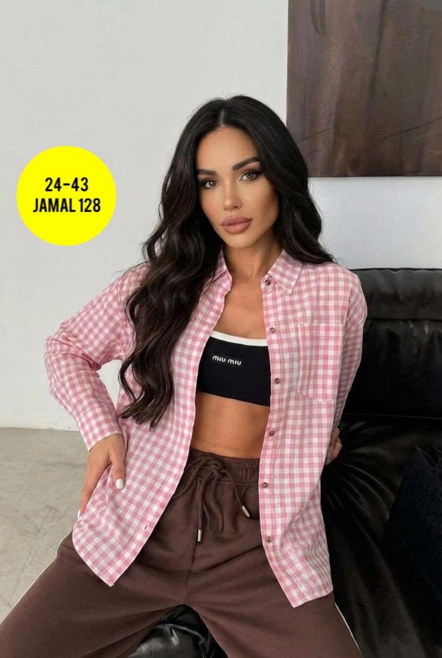 рубашка в клетку женская,рубашка оверсайз в клетку,рубашка в клетку,женская рубашка,женская клетчатая рубашка из полиэстера