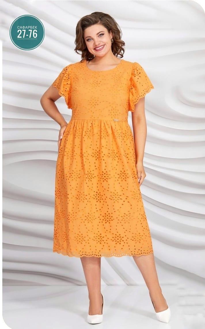 женское платье больших размеров,платье женское большие размеры,белорусские платья,платье оранжевое,нарядное платье