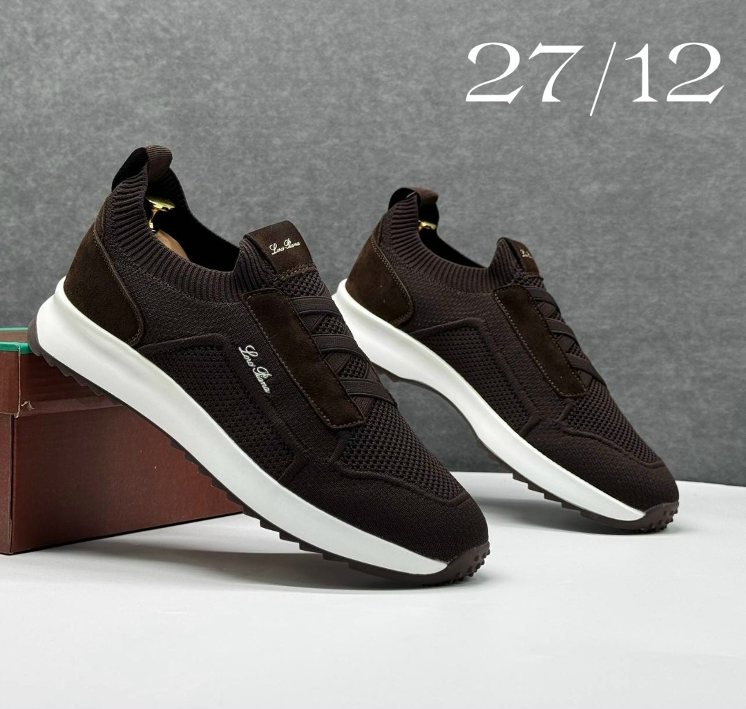 ,кроссовки loro piana,коричневые кроссовки,комбинированные кроссовки,кроссовки мужские коричневые