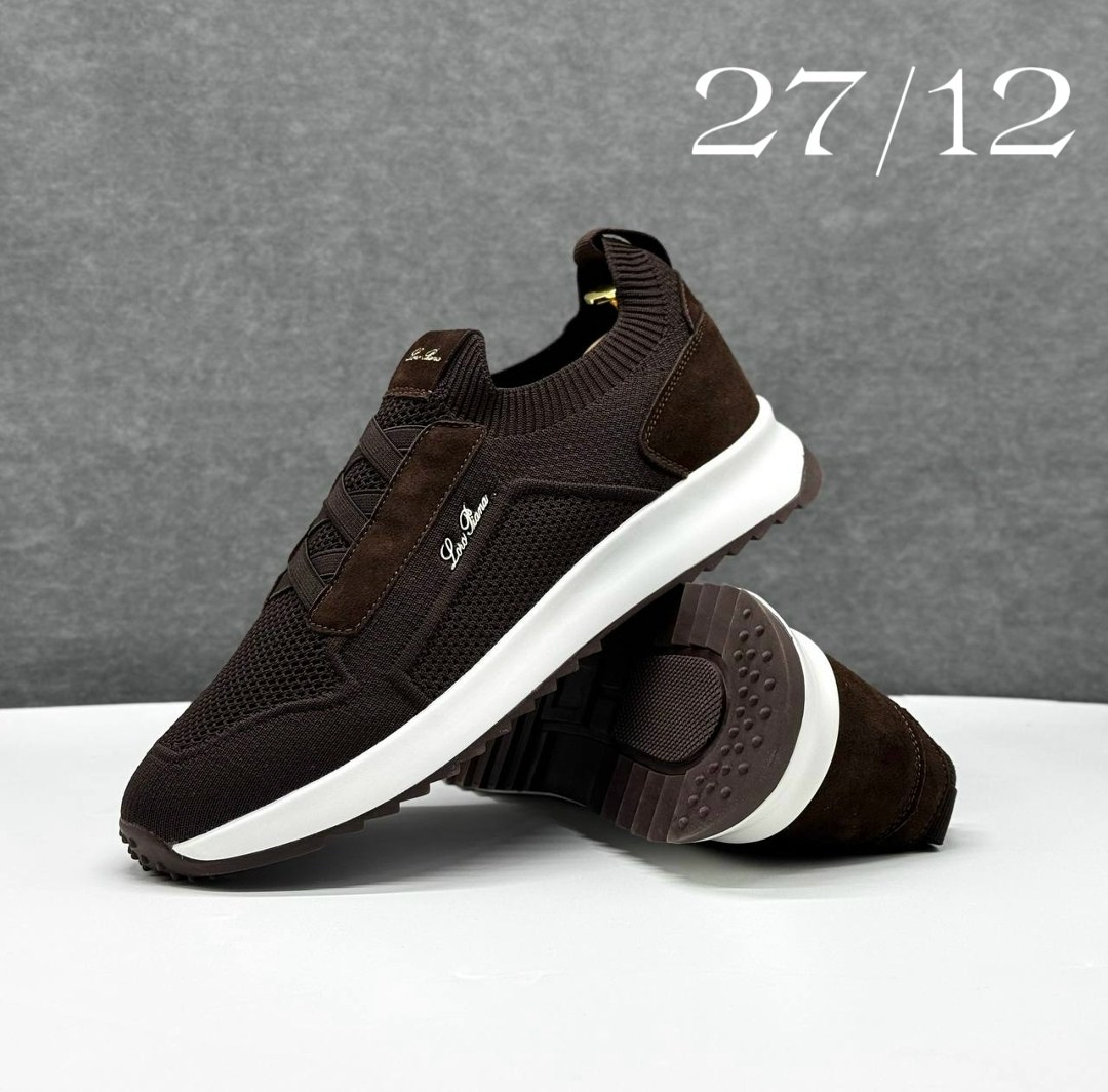,кроссовки loro piana,коричневые кроссовки,комбинированные кроссовки,кроссовки мужские коричневые
