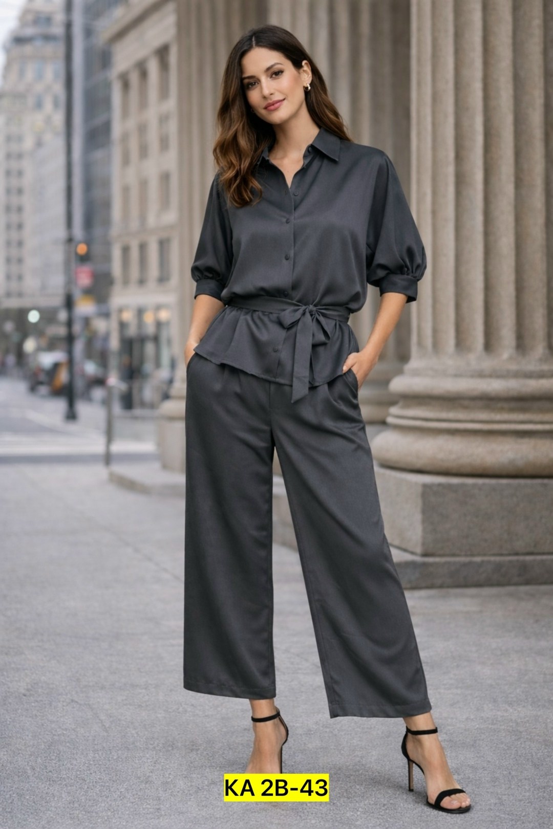 брюки палаццо zarina iconic размер xs (ru 42) бежевый,костюм женский с брюками палаццо,летний костюм с брюками палаццо,широкие брюки,блузка с брюками палаццо