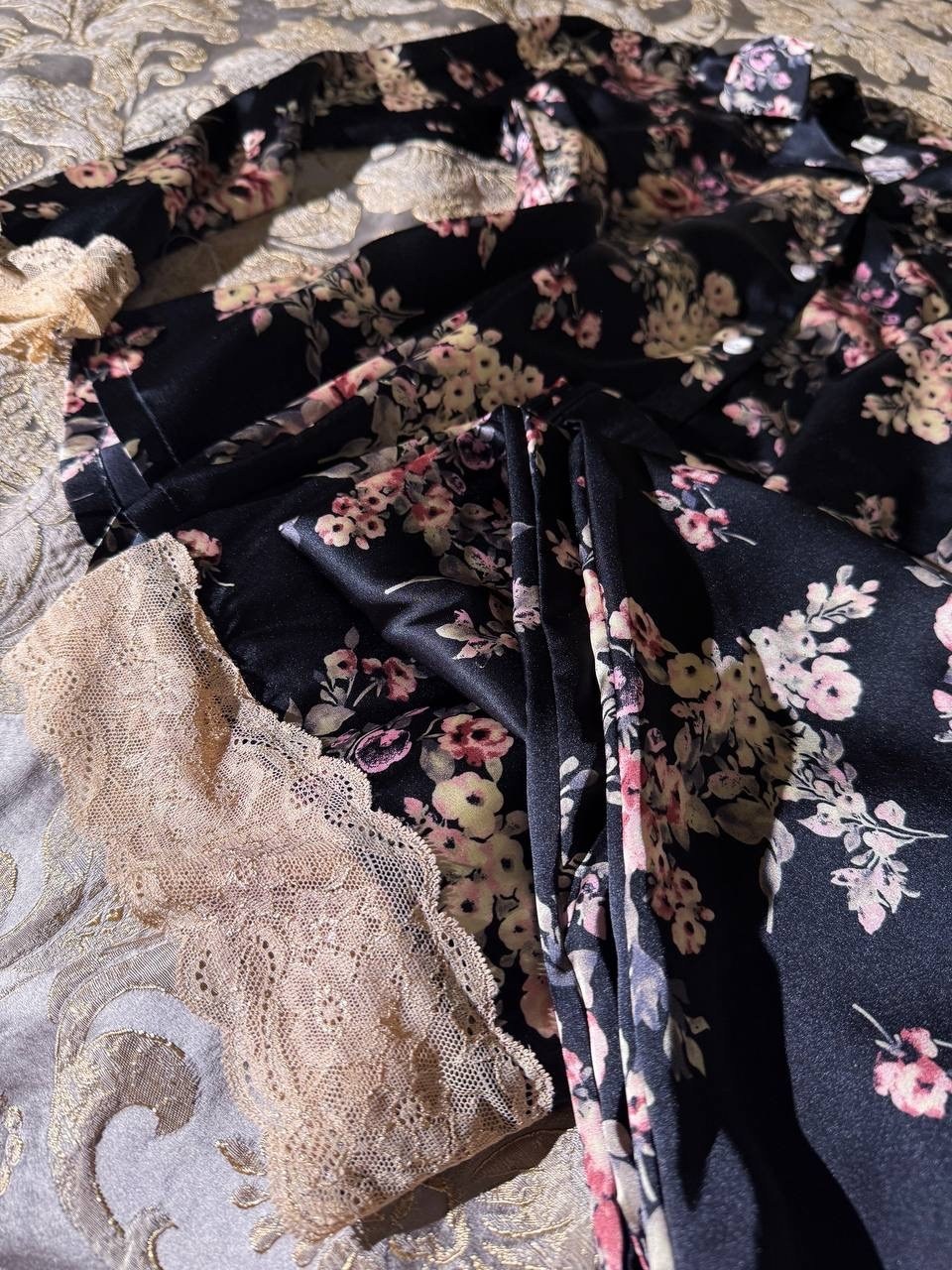 шёлковые пижамы,костюм в пижамном стиле,шёлковая пижама с принтом mia-amore elmira 4266,комплект пижама,женские пижамы