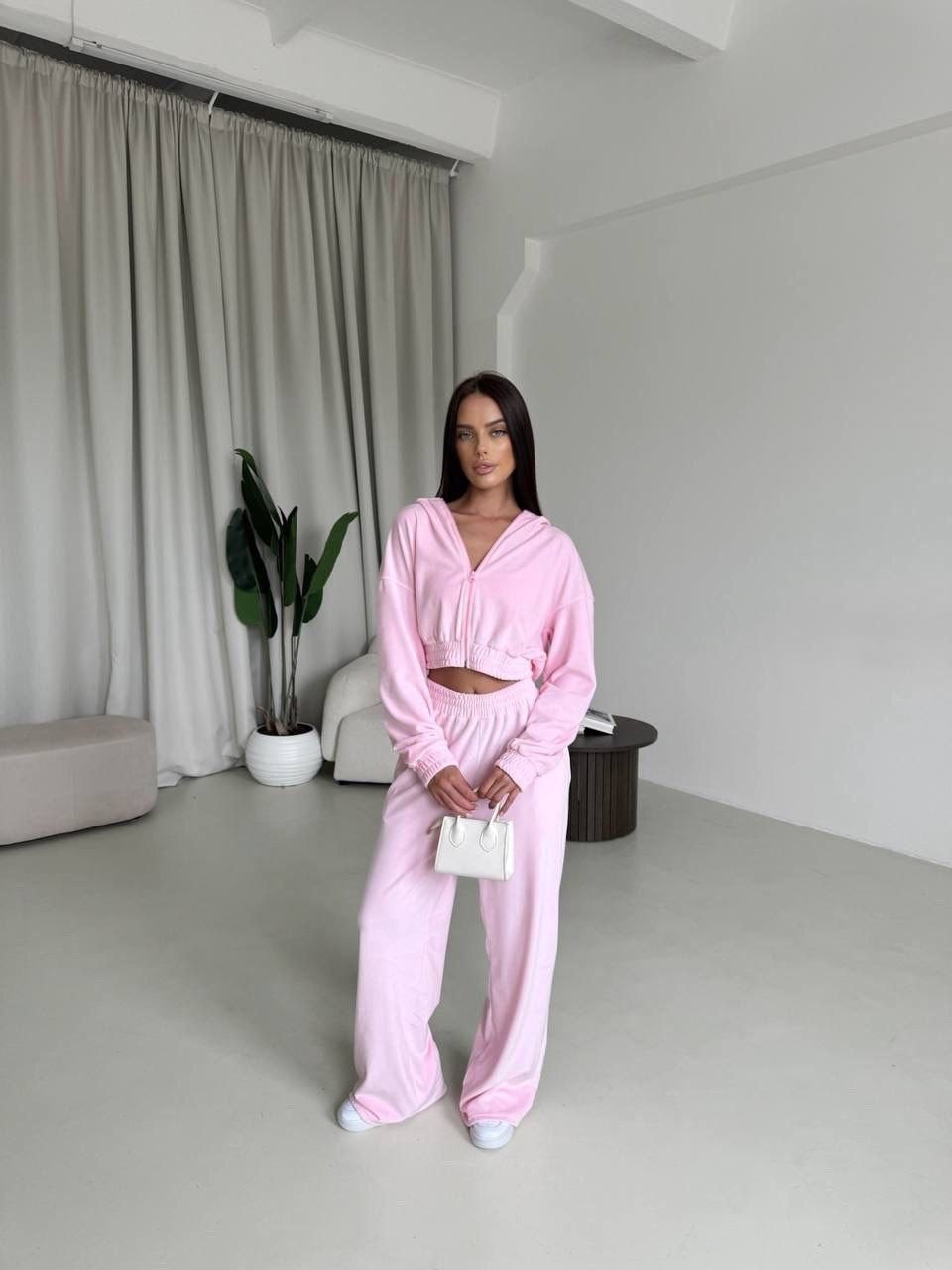 костюм велюровый,брюки широкие,женский костюм,брюки палаццо,костюм с брюками повседневный