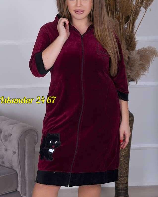 женский велюровый халат,халат велюровый больших размеров svetlan_ka 10339012,халат велюровый,женский халат,домашний велюровый халат