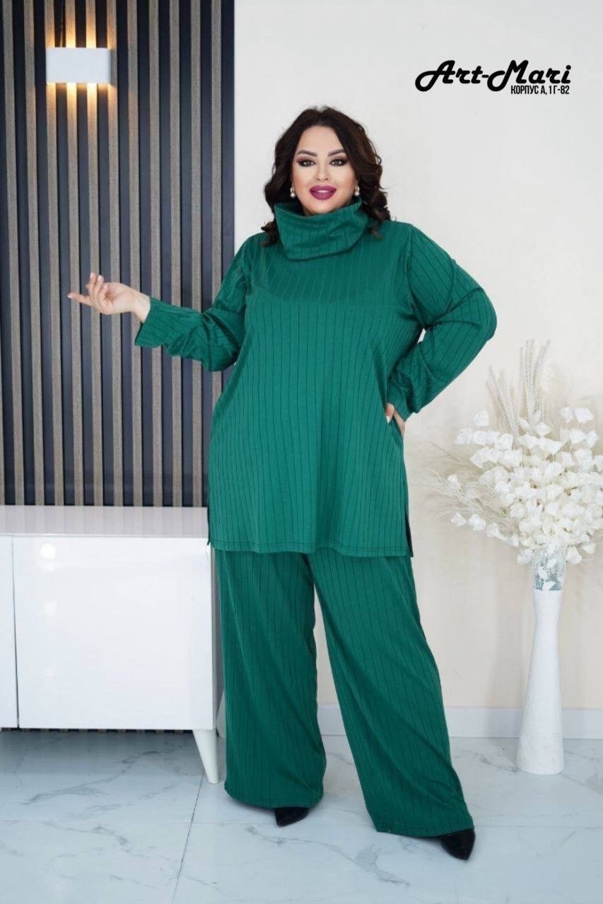 повседневный трикотажный костюм,брючные костюмы женские,брючный женский костюм из лапши,вязаный костюм с брюками siti teks 548671891,брючной костюм
