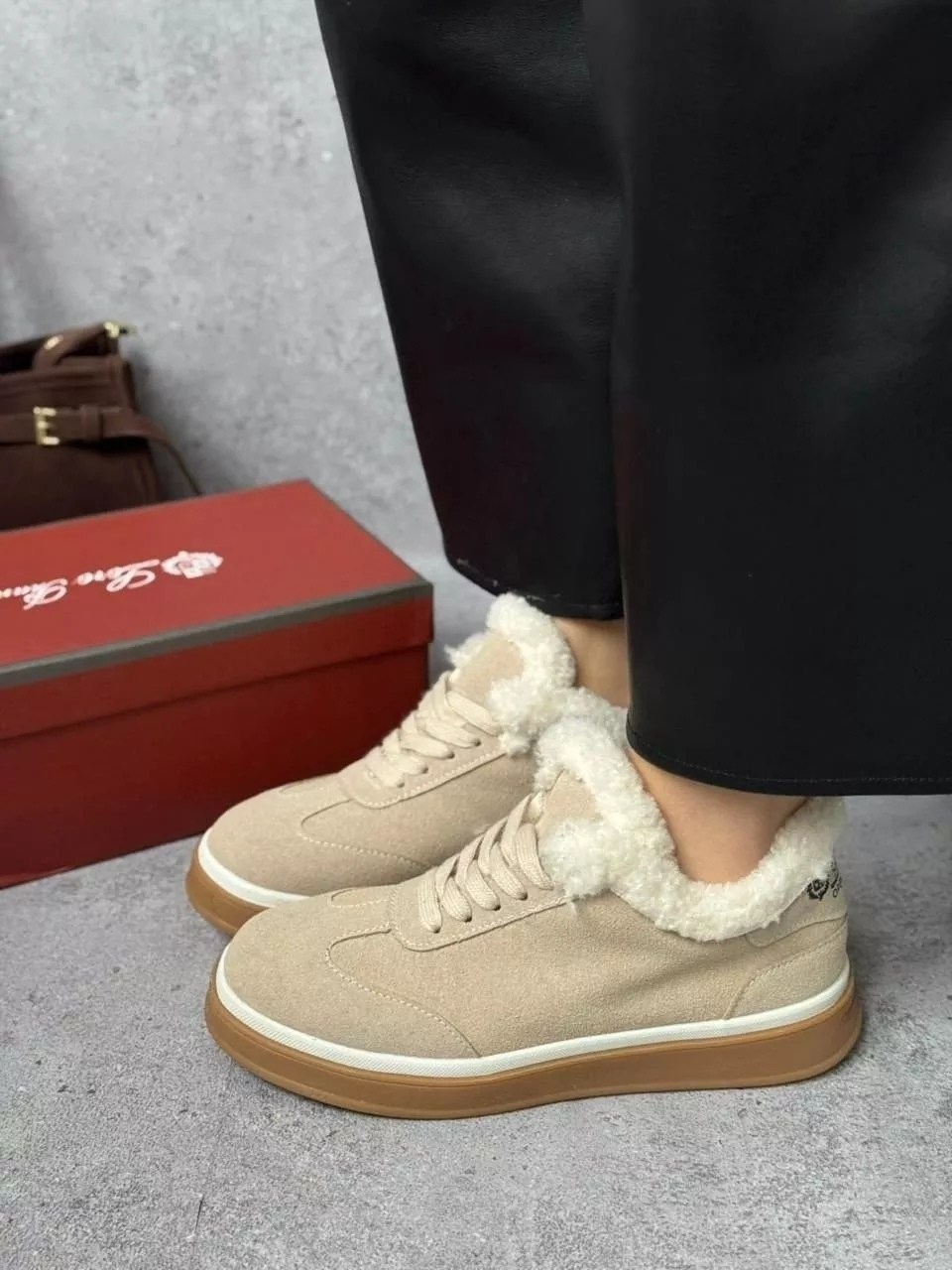 бежевые кроссовки,кроссовки на платформе теплые чебурашка the brosh shoes,кроссовки мех,,женские зимние кроссовки