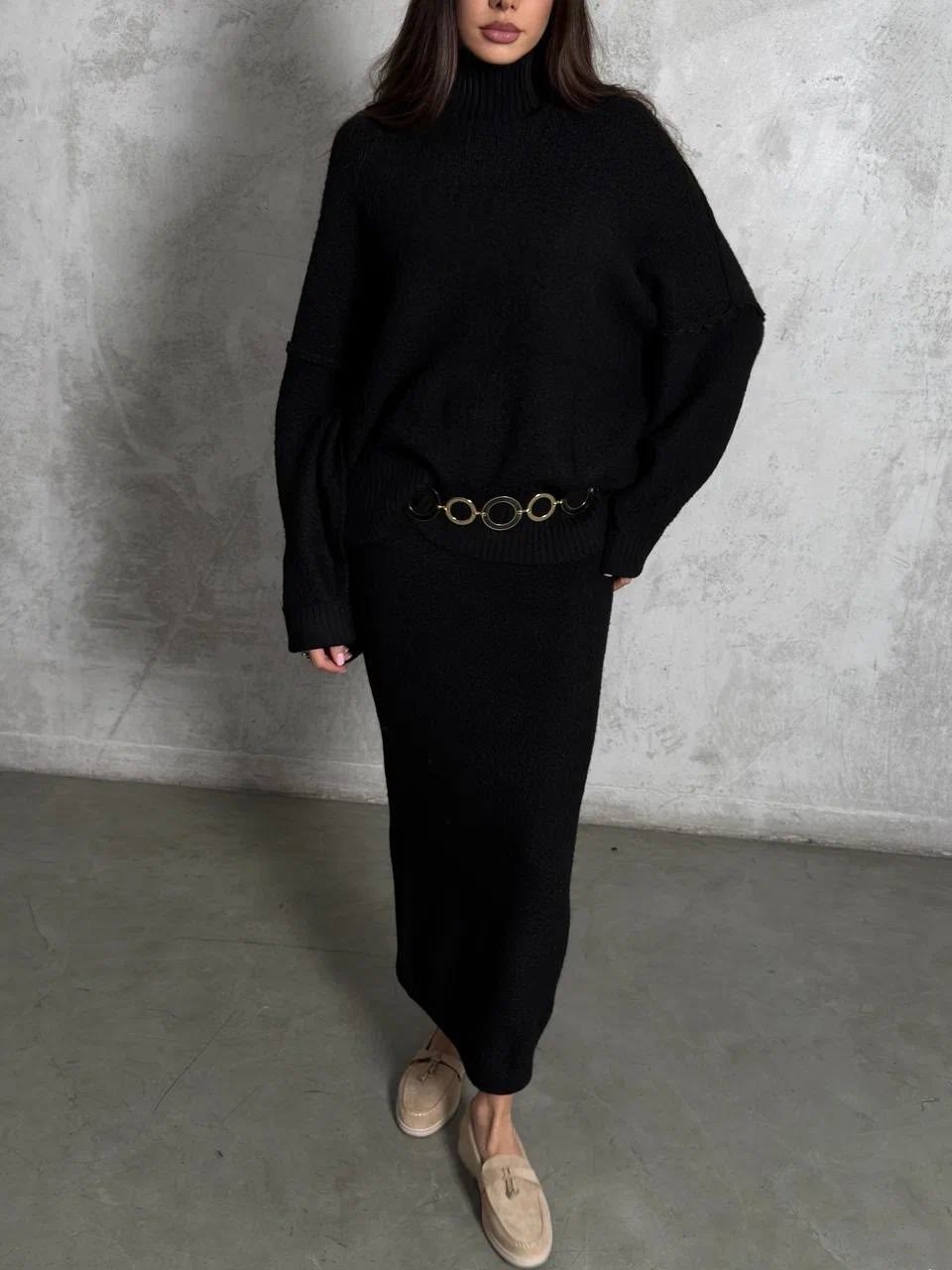 трикотажный костюм с юбкой,юбка с кофтой,костюм свитер и юбка повседневный,вязаный костюм с юбкой,костюм с юбкой