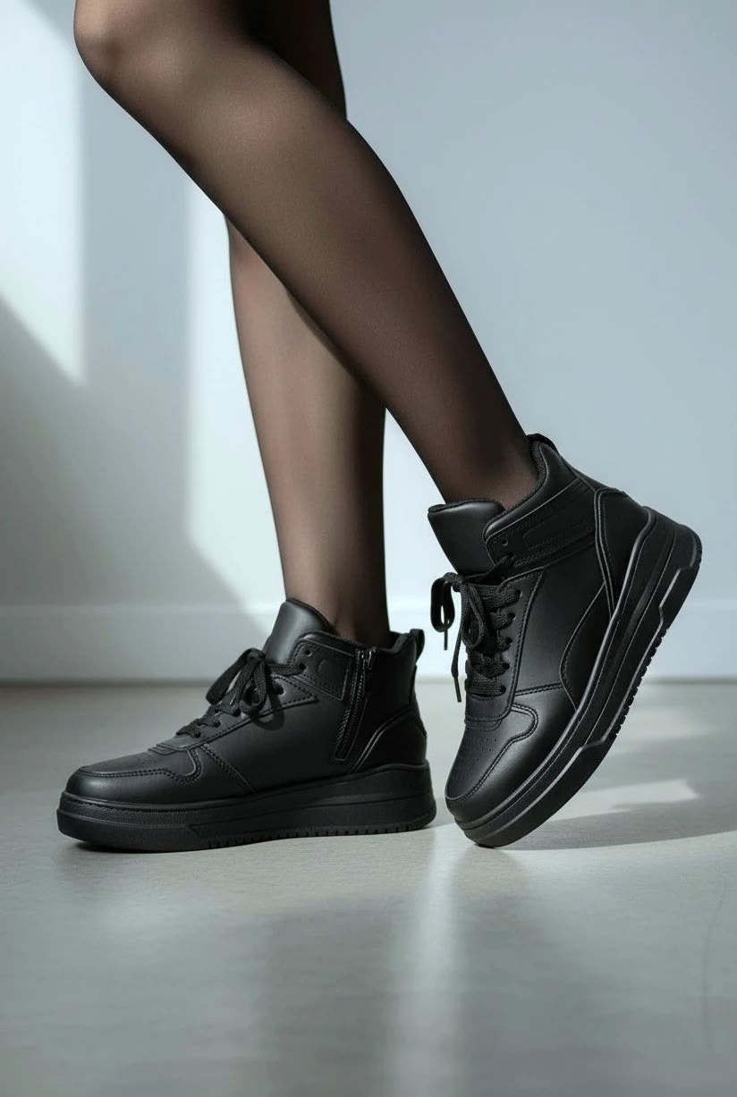 ,кроссовки черные,кроссовки женскиe,кроссовки женские зимние,высокие кроссовки женские