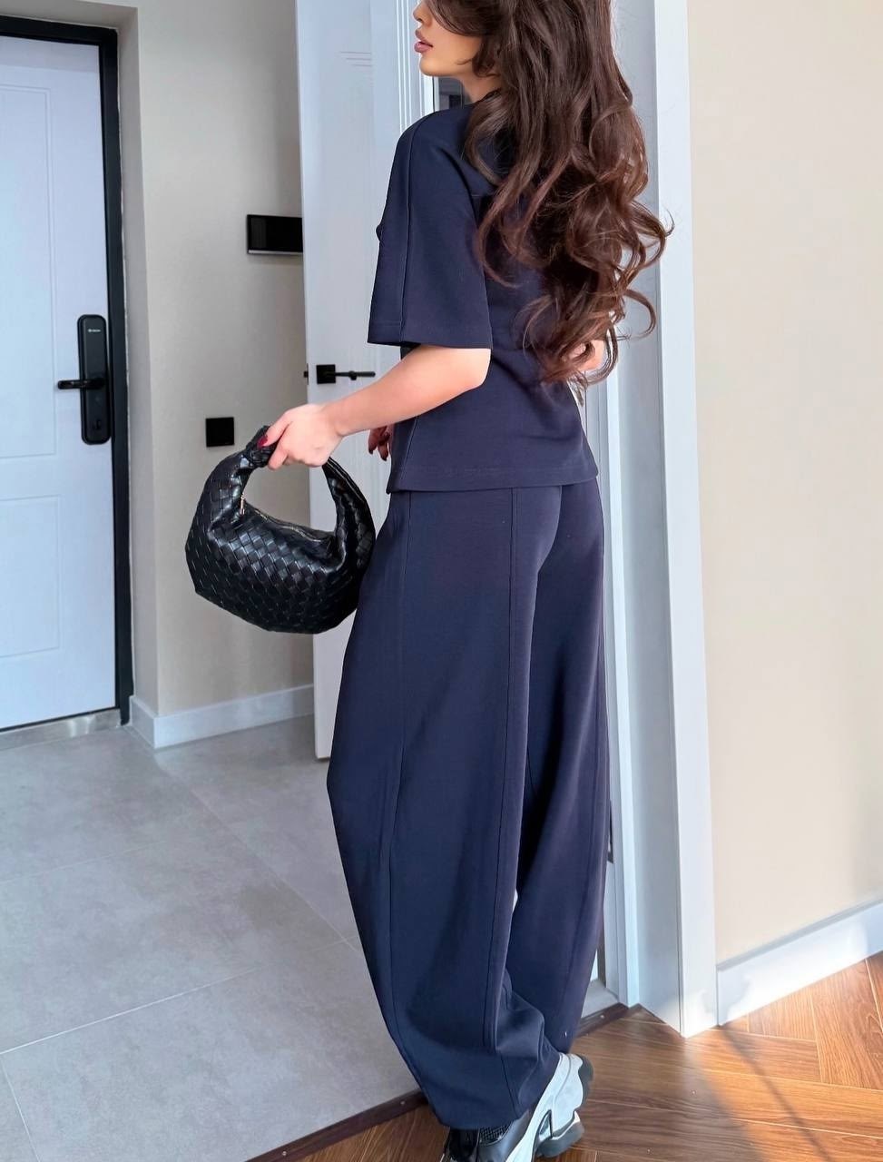 женский костюм,костюм трикотажный брючный,костюм с широкими брюками,костюм,костюм домашние