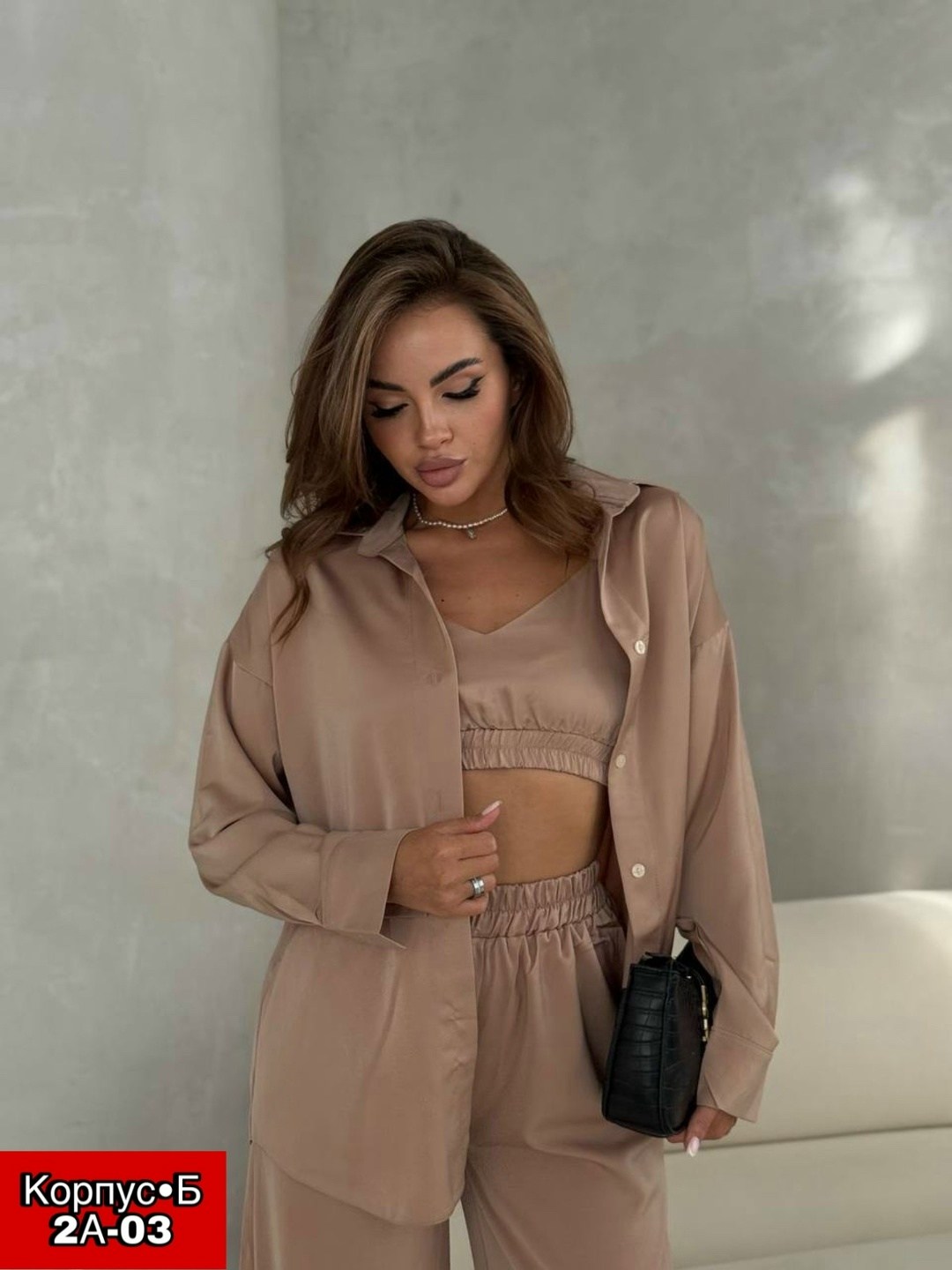 костюм тройка шелк,женские костюмы,костюм (рубашка, топ и штаны),костюм-тройка из лёгкого шёлка,шелковый костюм