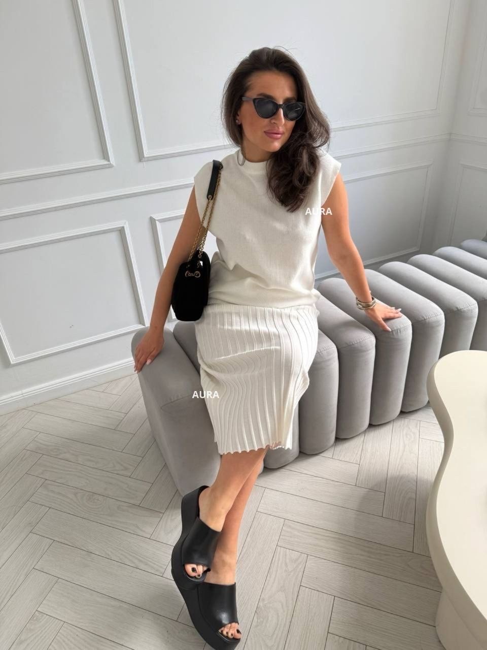 платье трикотажное,трикотажное платье миди,юбка трикотажная плиссе emberens,летнее платье,платье женское белое