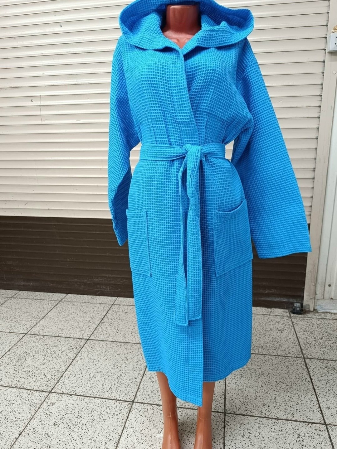 халат женский вафельный банный,вафельный халат женский,женский вафельный халат с капюшоном,халат вафельный женский "ника",халат голубой вафельный cleanelly