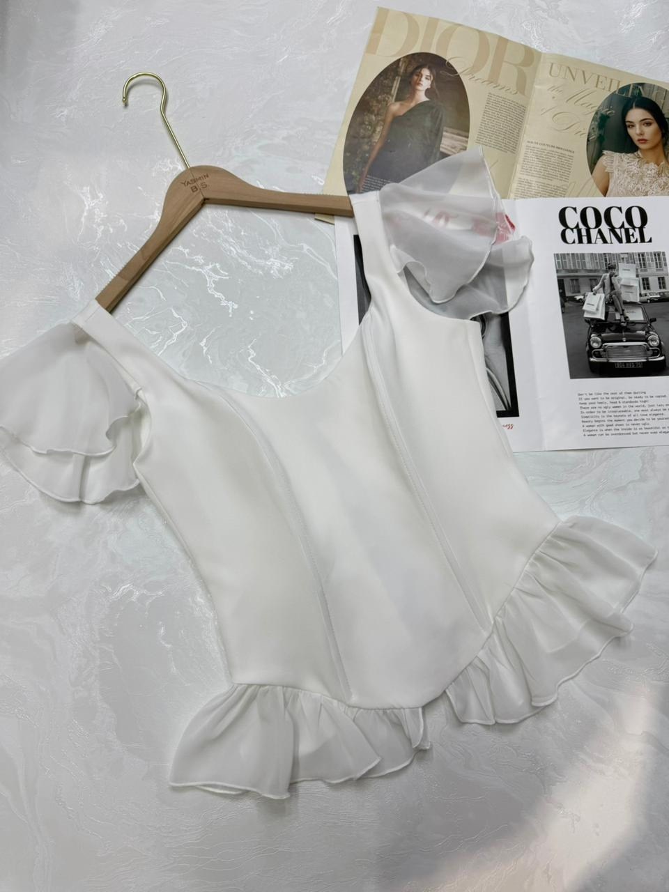 блузка с оборками,женская блузка с открытыми плечами,женская шифоновая блузка,женская блузка,шифоновая блузка