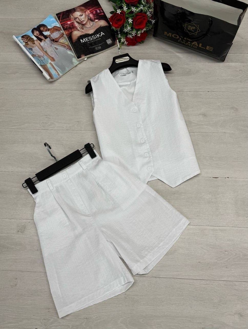 костюм двойка женская,повседневный костюм двойка,костюм белый,костюм женский,женский костюм с шортами и рубашкой