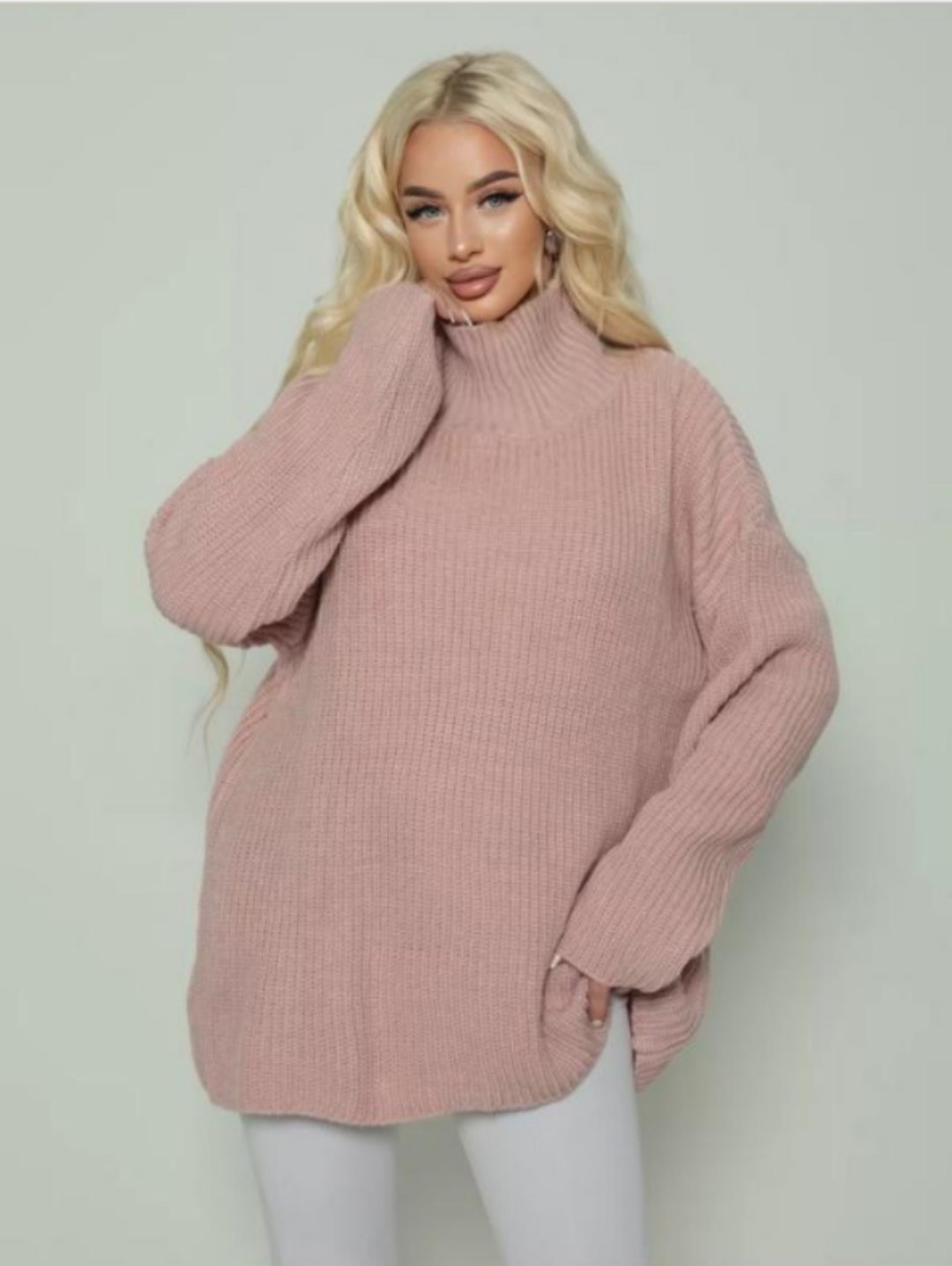 свитера женские,вязаные свитера женские,джемпер оверсайз,женский свитер оверсайз,свитер вязаный с горлом haianh fashion