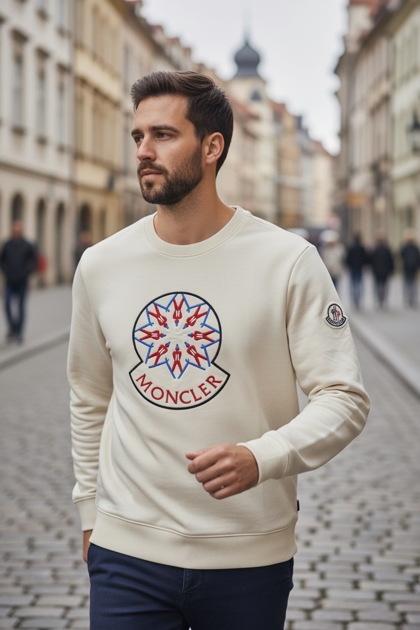 мужские свитшоты,бежевый свитшот,свитшот монклер,свитшот,свитшот moncler