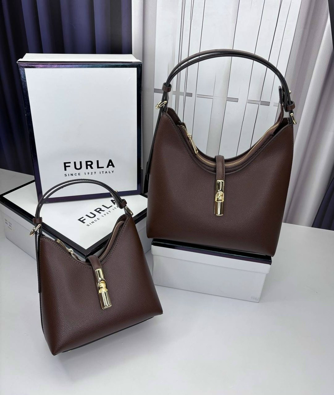 сумка furla,сумка на плечо furla furla goccia m hobo темно-коричневый,сумочки,сумка,сумка женская
