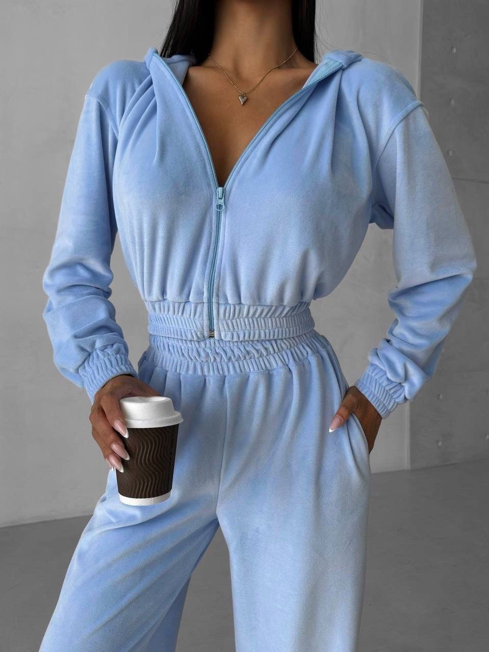 костюм велюровый,брюки широкие,женский костюм,брюки палаццо,костюм с брюками повседневный