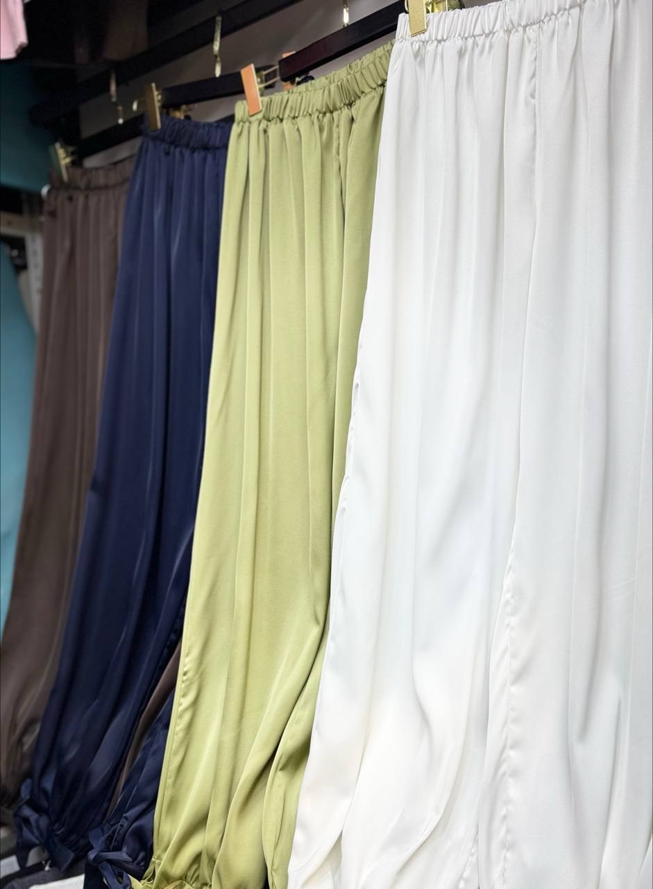 шелковые брюки,брюки модные,атласные штаны,брюки свободные,свободные штаны