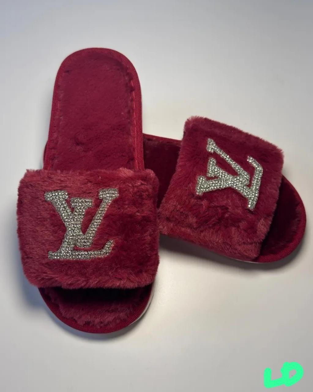 ,тапочки луи виттон с мехом женские,домашние тапочки луи виттон,женские тапочки,тапки