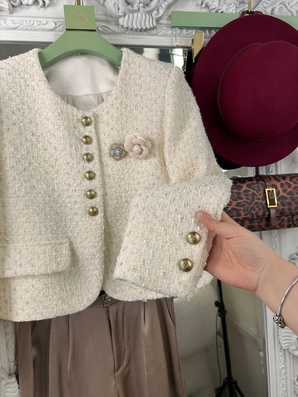 женский твидовый пиджак с круглым вырезом,твидовый жакет,женский твидовый короткий пиджак,женский твидовый пиджак,твидовый пиджак