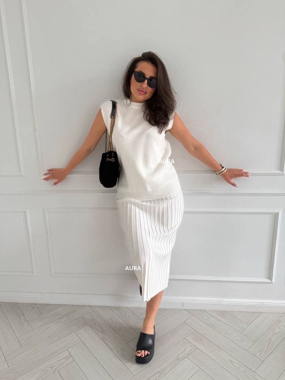 платье трикотажное,трикотажное платье миди,юбка трикотажная плиссе emberens,летнее платье,платье женское белое
