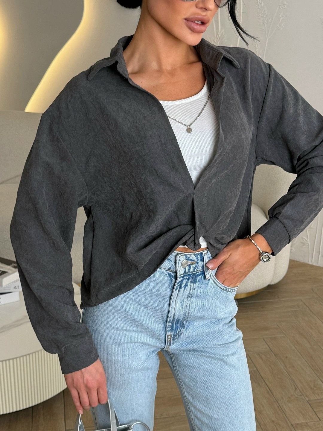 женская рубашка,серая вельветовая рубашка,рубашка стильная,блузка серая,рубашка