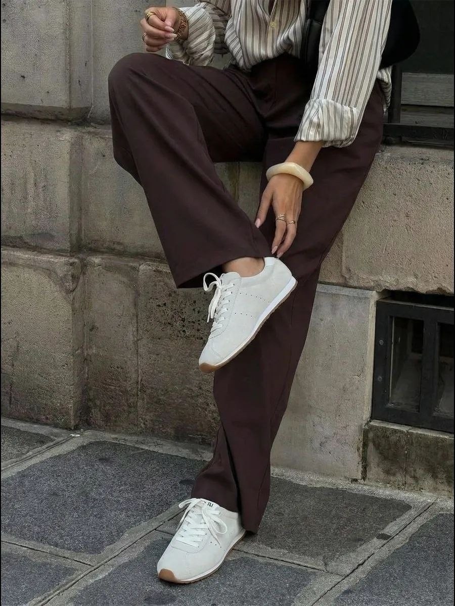 adidas samba brown,одежда кэжуал,образ кэжуал,замшевые кроссовки,штаны кэжуал