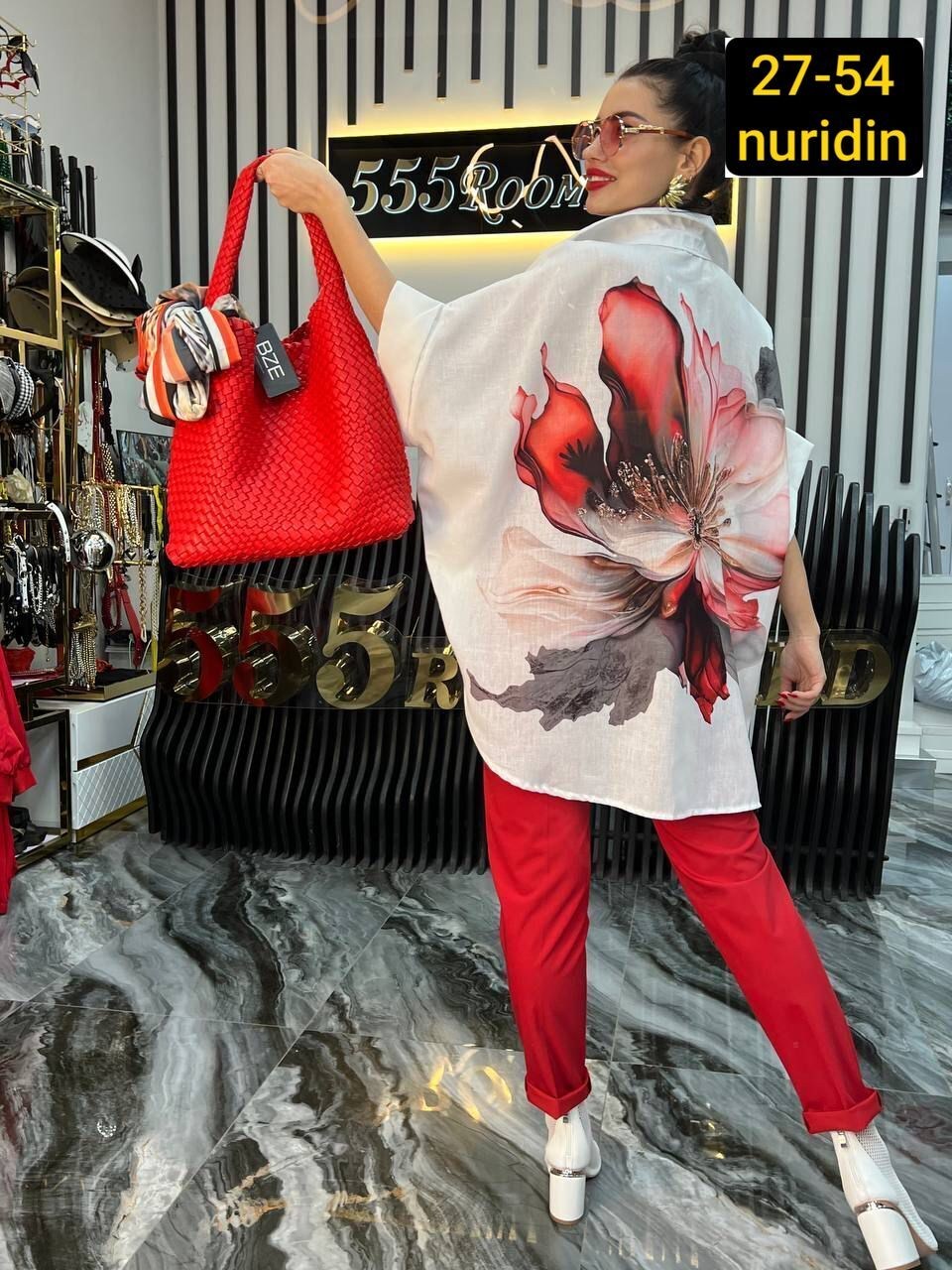 женская рубашка,костюм женский,костюм стильный,рубашка с цветком,летние костюмы