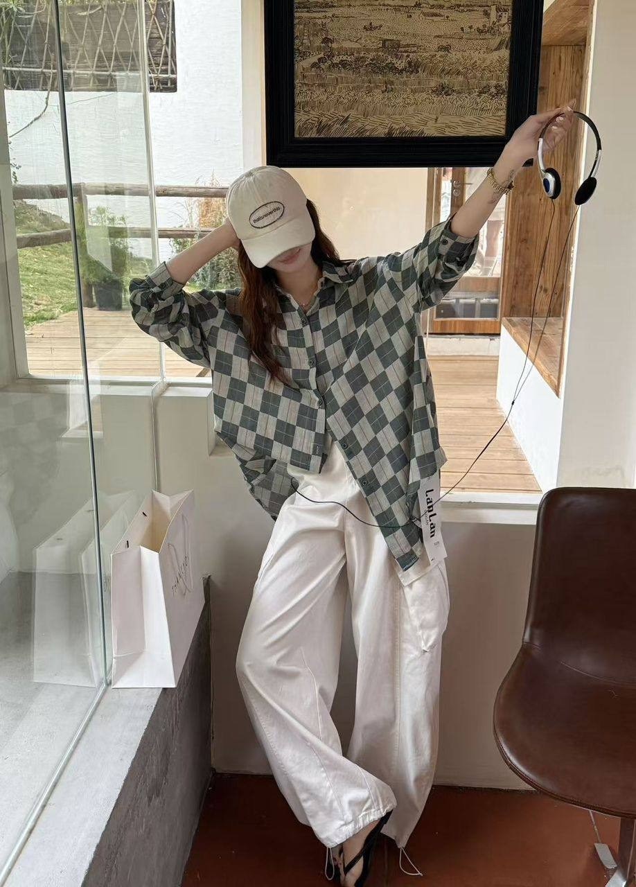 рубашка женская в клетку оверсайз,клетчатая рубашка,женская клетчатая рубашка,повседневная рубашка,женская рубашка в клетку