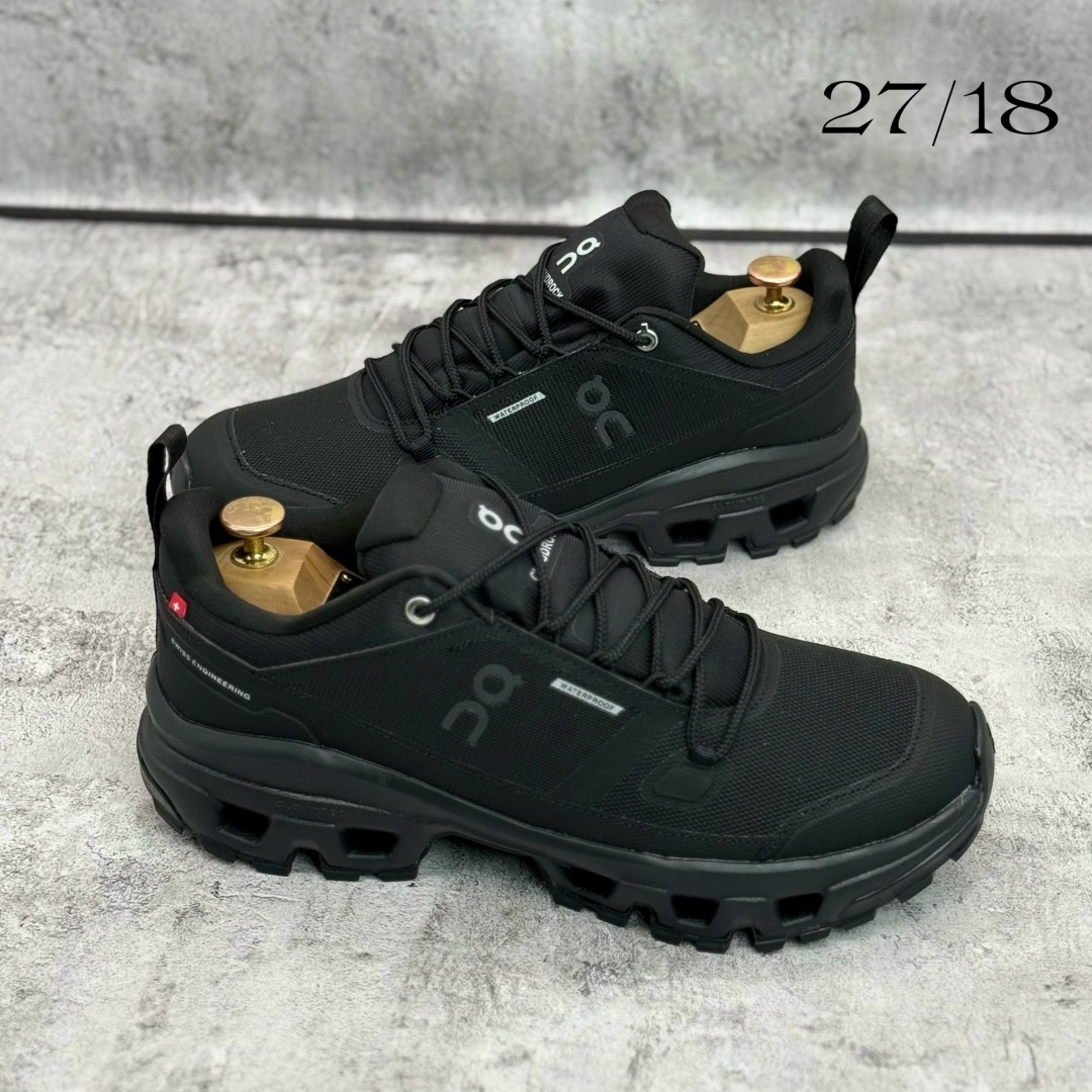 кроссовки,черные кроссовки,черные водонепроницаемые кроссовки cloudwander on,мужские кроссовки,кроссовки on cloudwander black с водоотталкивающими свойствами и амортизацией cloudtec ®