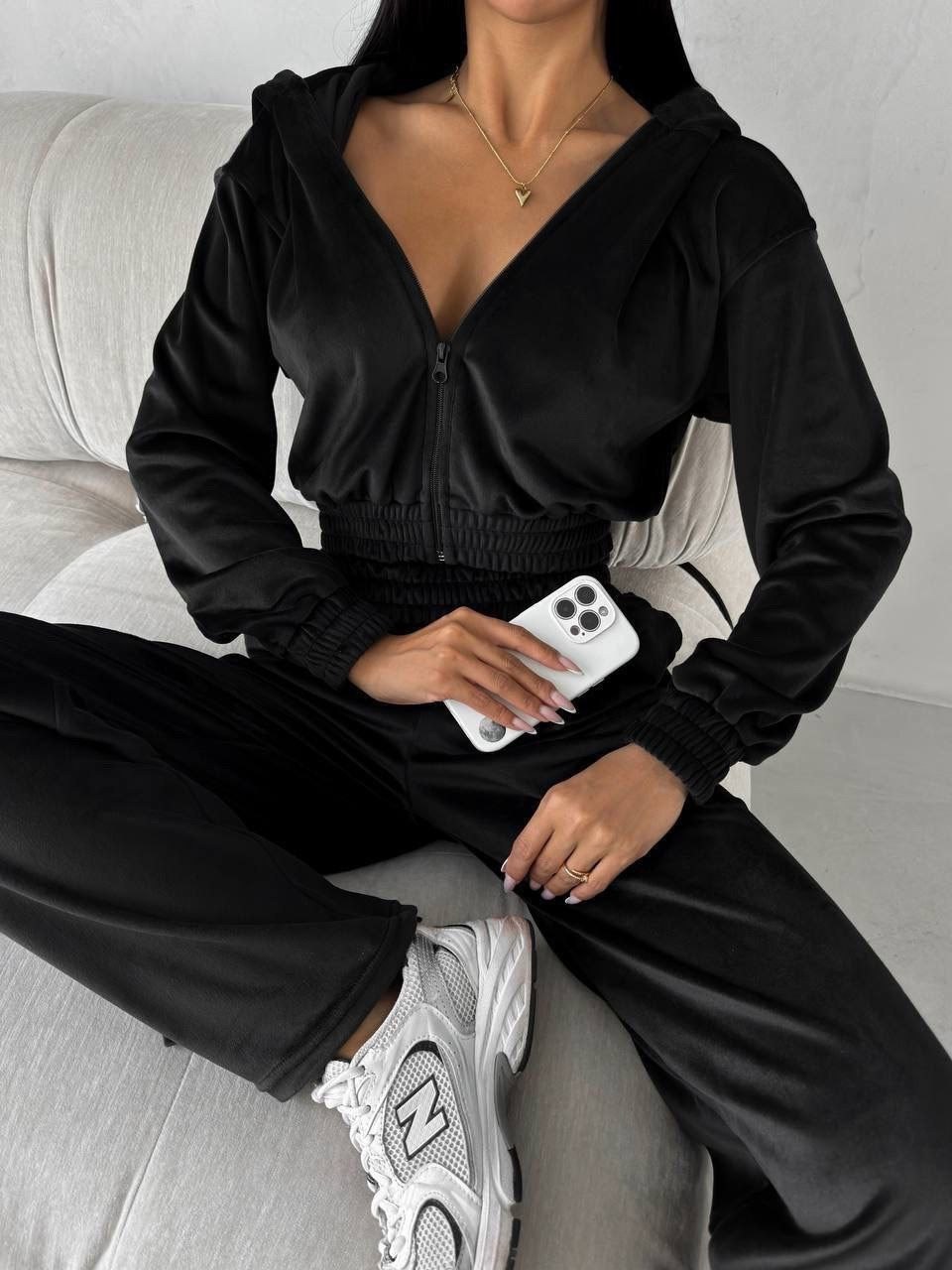 костюм велюровый,брюки широкие,женский костюм,брюки палаццо,костюм с брюками повседневный