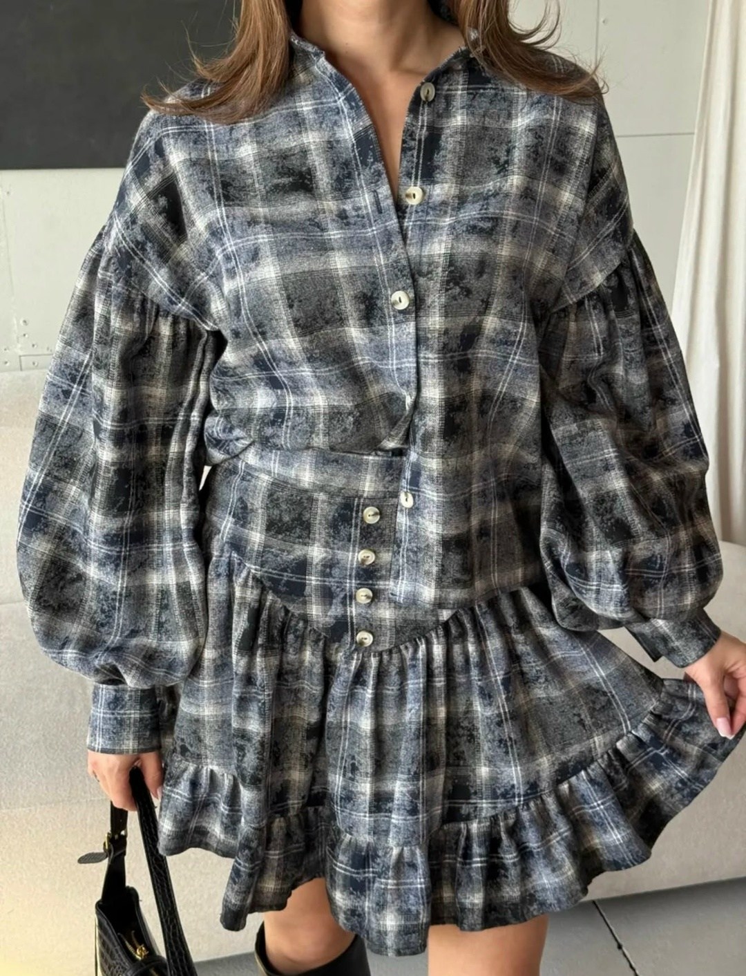 костюм рубашка с юбкой,костюм в клетку,костюм юбка с рубашкой в клетку,костюм и юбка,рубашка с юбкой