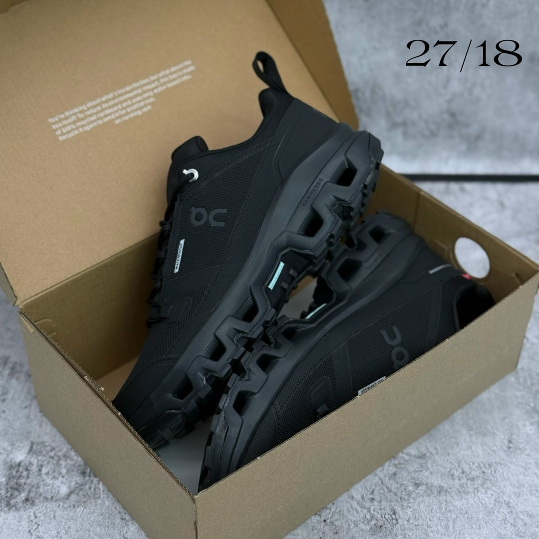 кроссовки,черные кроссовки,черные водонепроницаемые кроссовки cloudwander on,мужские кроссовки,кроссовки on cloudwander black с водоотталкивающими свойствами и амортизацией cloudtec ®