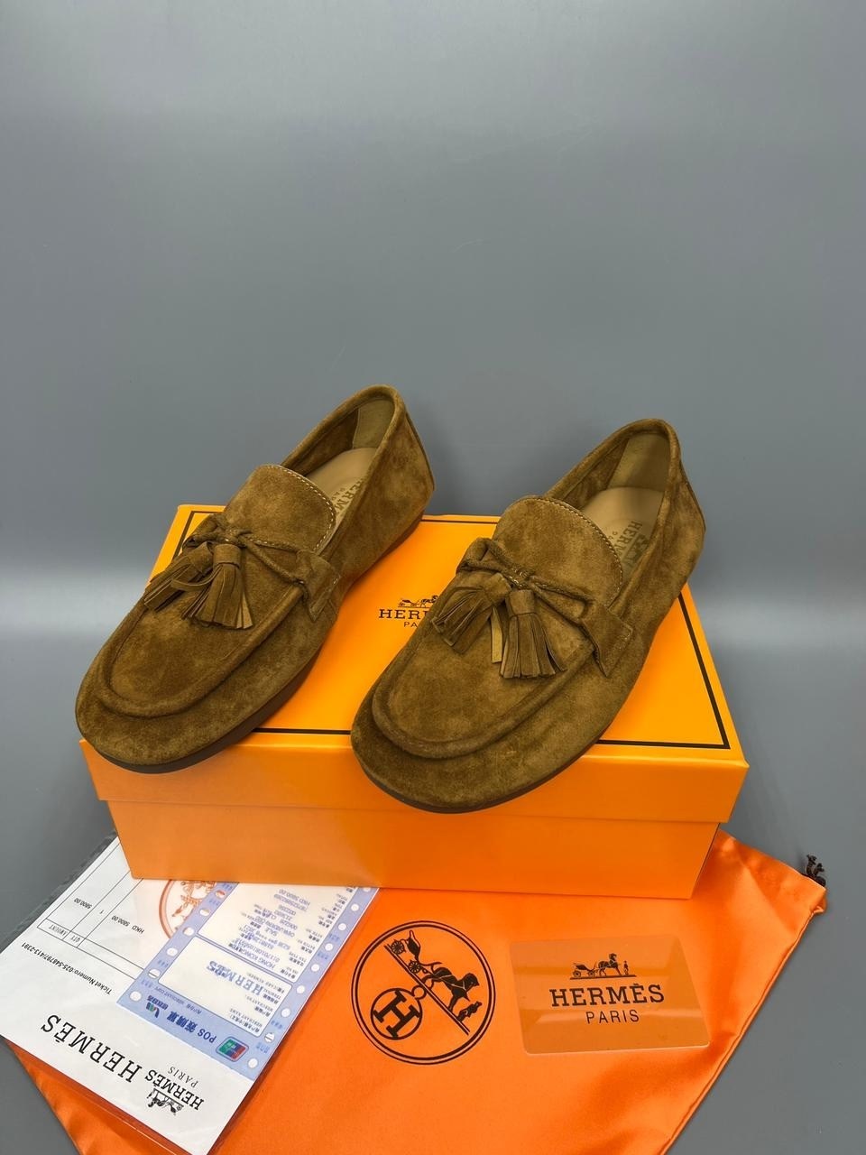 замшевые лоферы,,замшевые лоферы hermes,женские замшевые лоферы,коричневые лоферы
