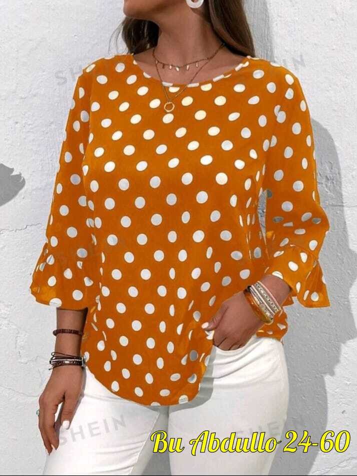 женская повседневная блузка,блузка женская,женская блуза,женская кофта,блузка в горошек