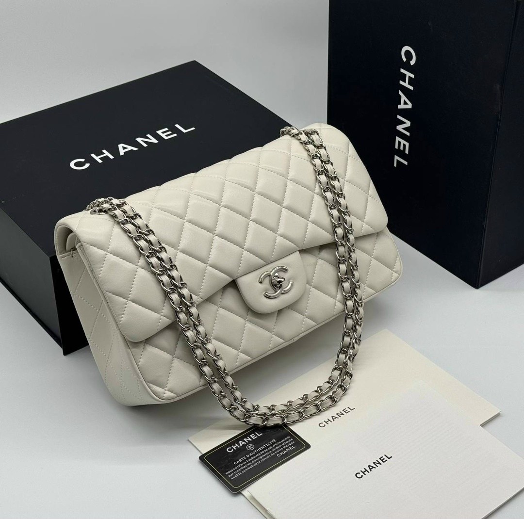 сумка chanel,сумка шанель,женская сумка chanel,женская серая кожаная сумка chanel 11.12 jumbo classic flap bag,сумка шанель джамбо