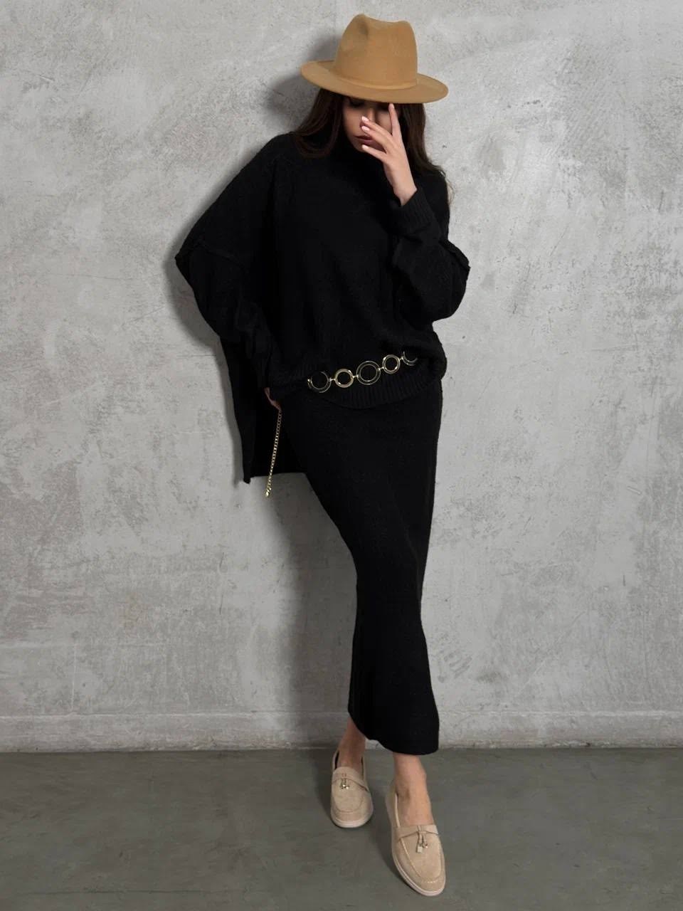 трикотажный костюм с юбкой,юбка с кофтой,костюм свитер и юбка повседневный,вязаный костюм с юбкой,костюм с юбкой